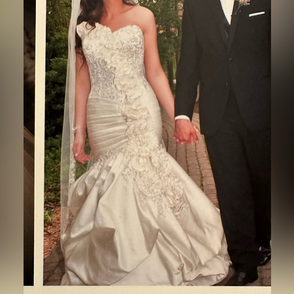 Europa ivory strapless wedding gown